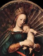 HOLBEIN, Hans the Younger Darmstadt Madonna (detail) sg painting